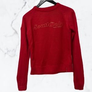 South Pole Sweater, Red w/ Gold Logo, Size S